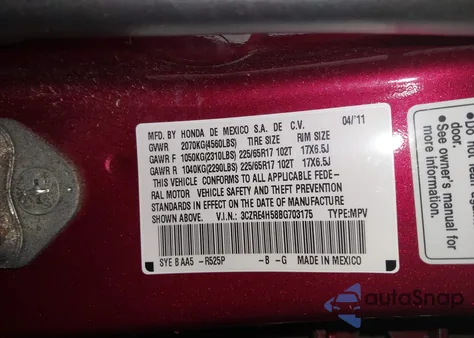 2011 Honda Cr-V Ex from USA, damaged, VIN 3CZRE4H58BG703175